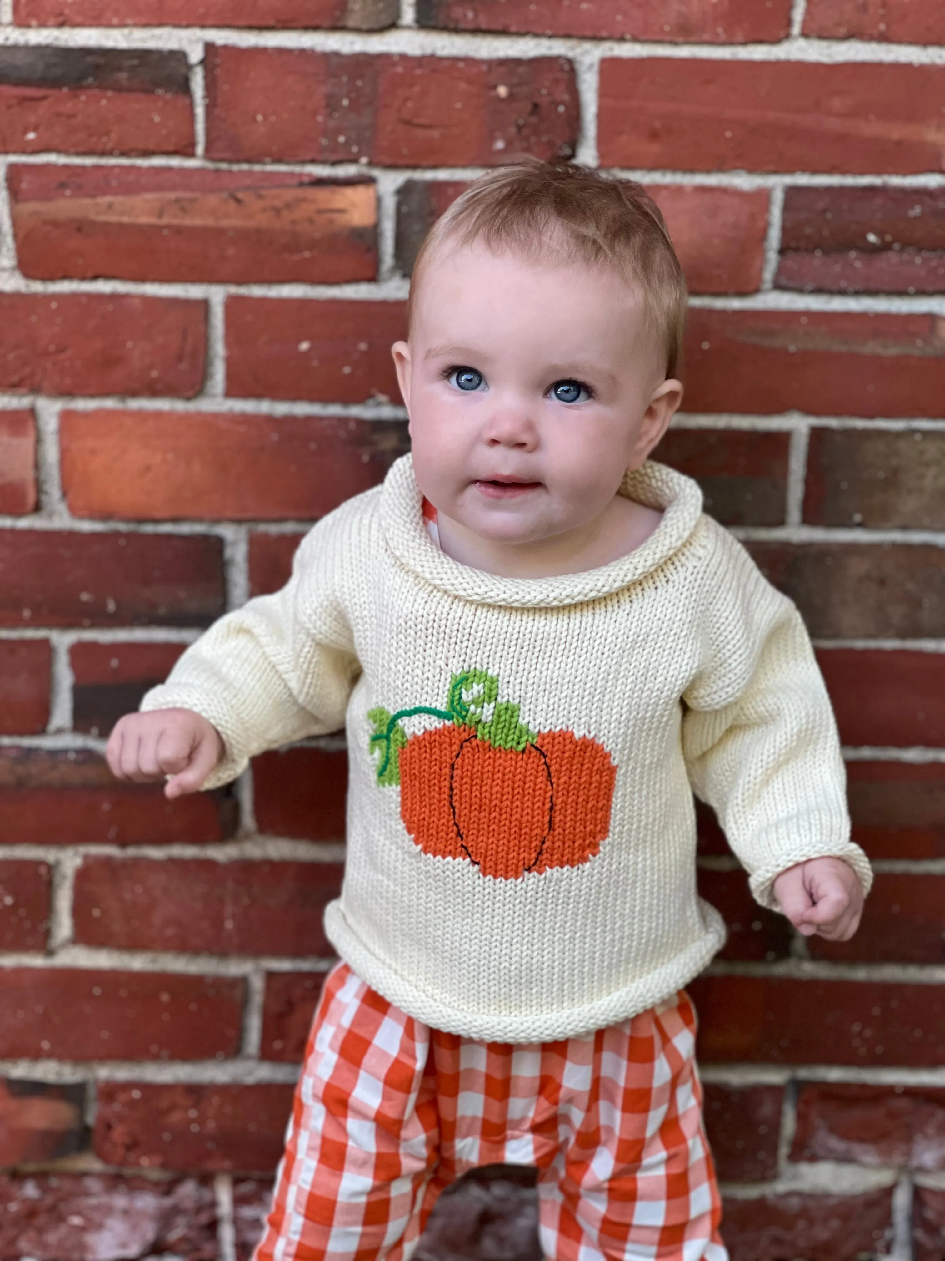 Ivory Pumpkin Roll Neck Sweater