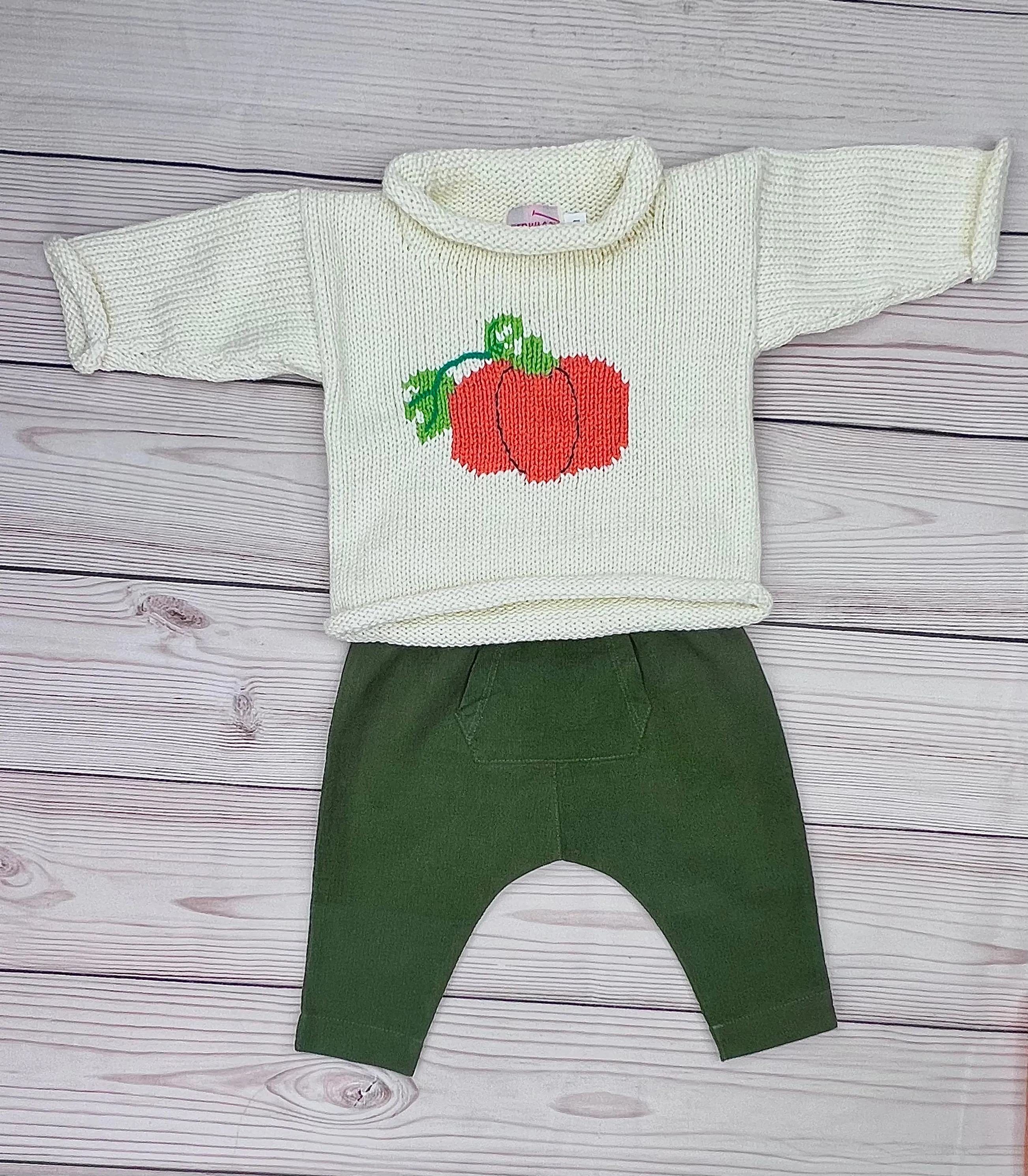 Ivory Pumpkin Roll Neck Sweater