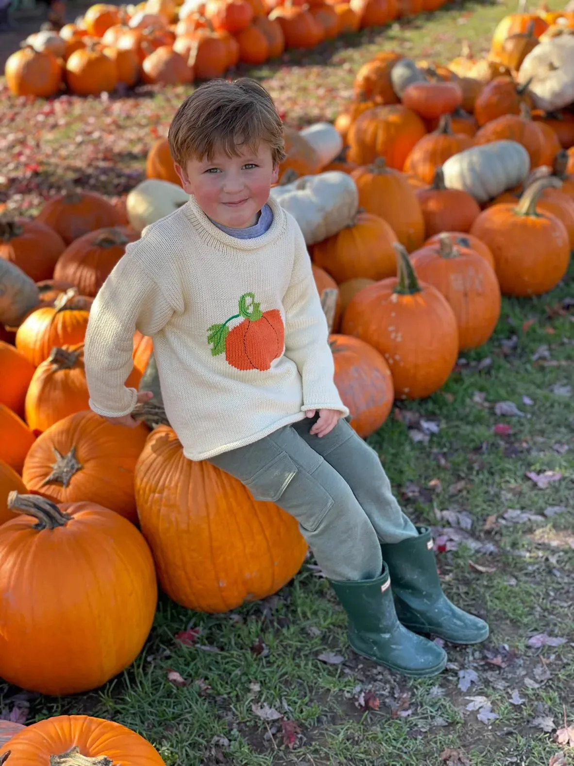 Ivory Pumpkin Roll Neck Sweater