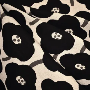 Japanese Large Mod Floral Canvas Natural/Black