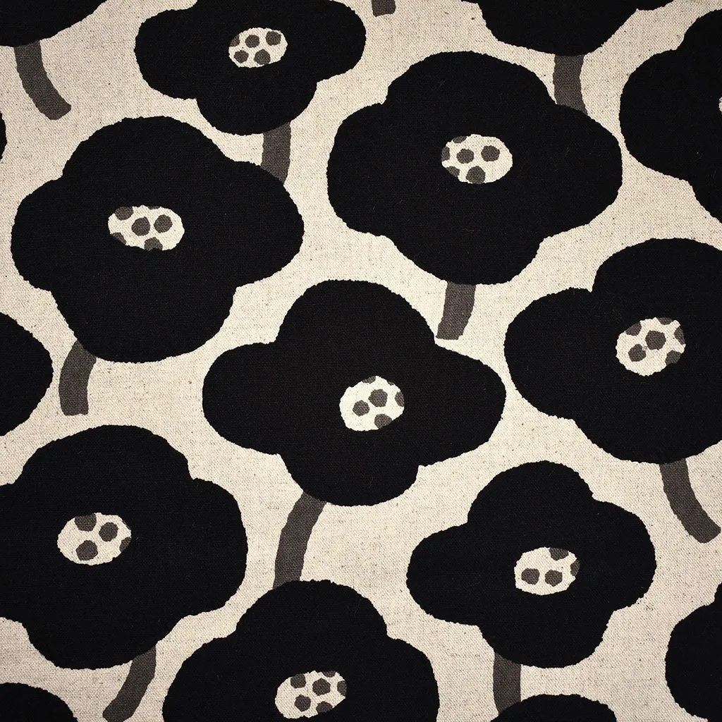 Japanese Large Mod Floral Canvas Natural/Black