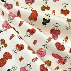 Japanese Print-Mix Fashionistas Oxford Canvas Natural