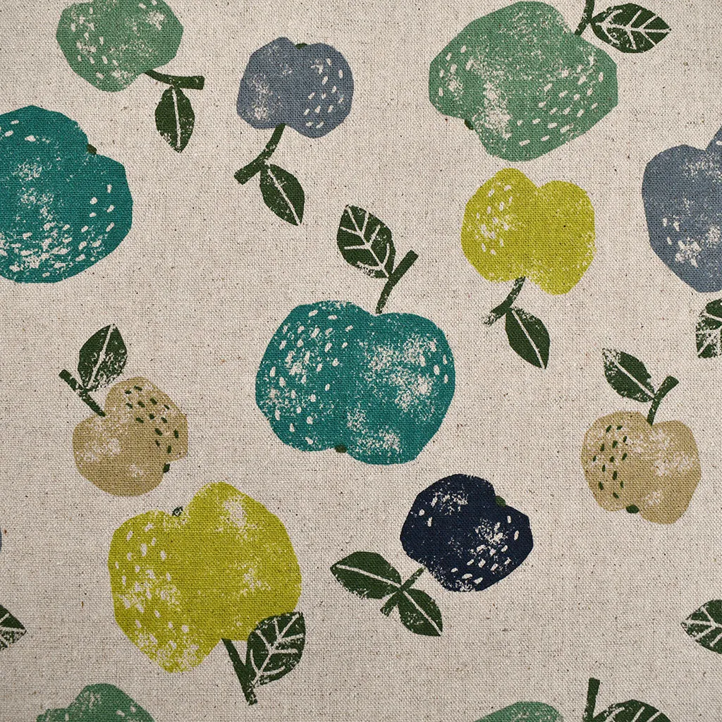 Japanese Stamped Apples Canvas Natural