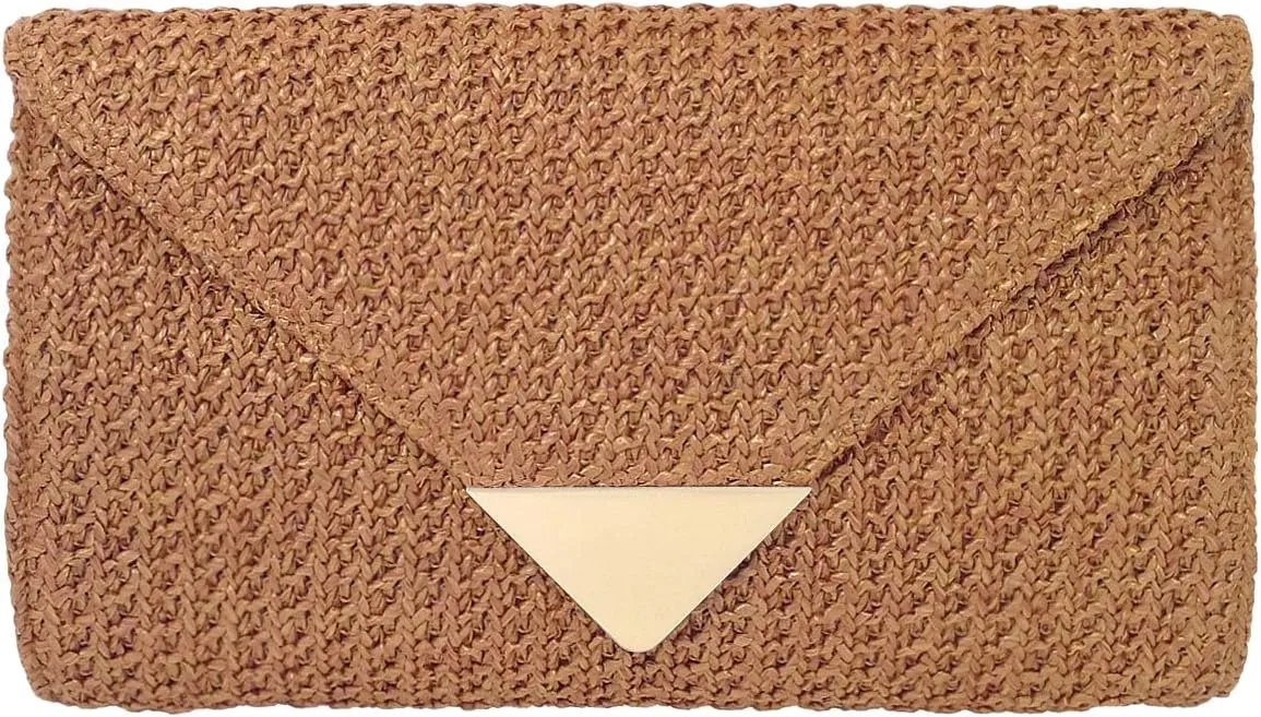 JNB Natural Straw Clutch