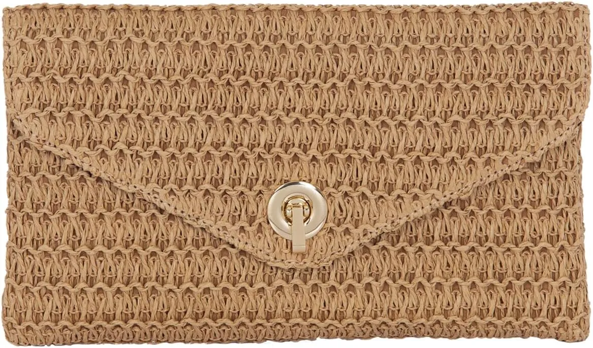 JNB Natural Straw Clutch
