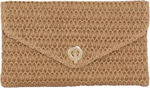 JNB Natural Straw Clutch