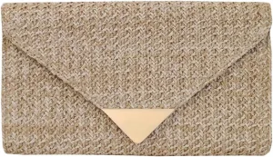 JNB Natural Straw Clutch