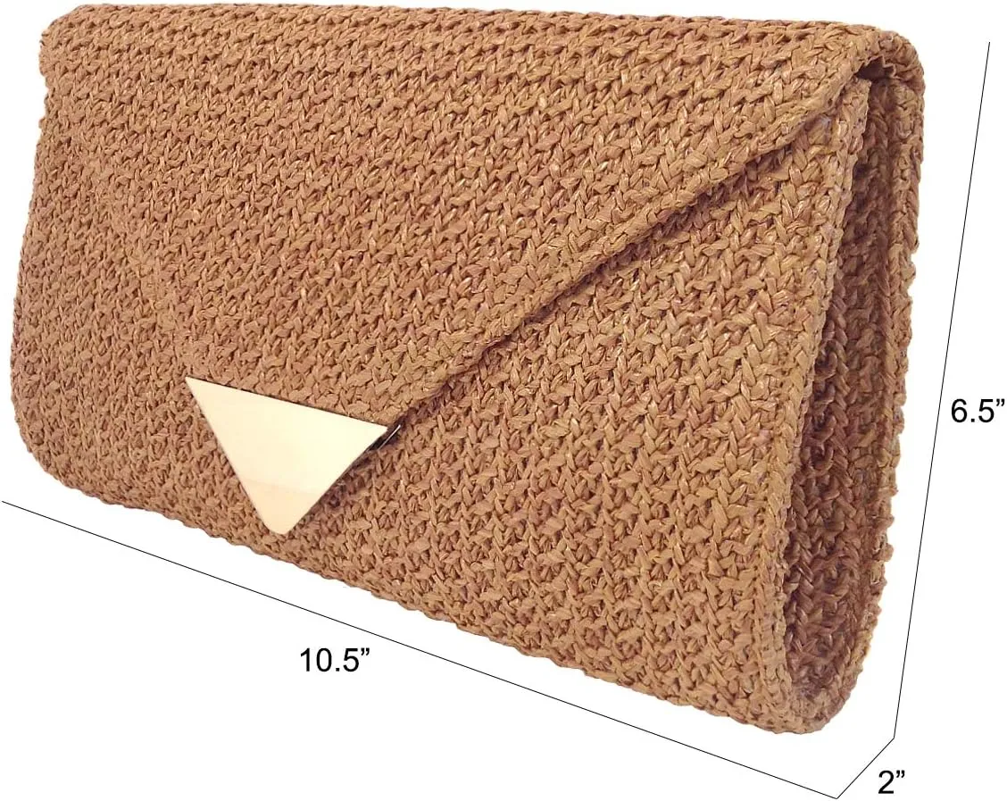 JNB Natural Straw Clutch