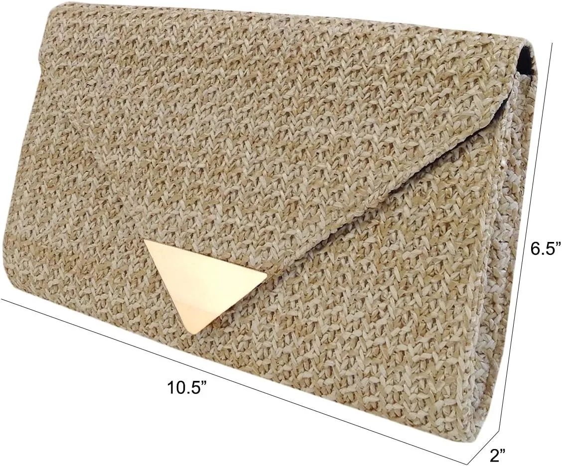 JNB Natural Straw Clutch