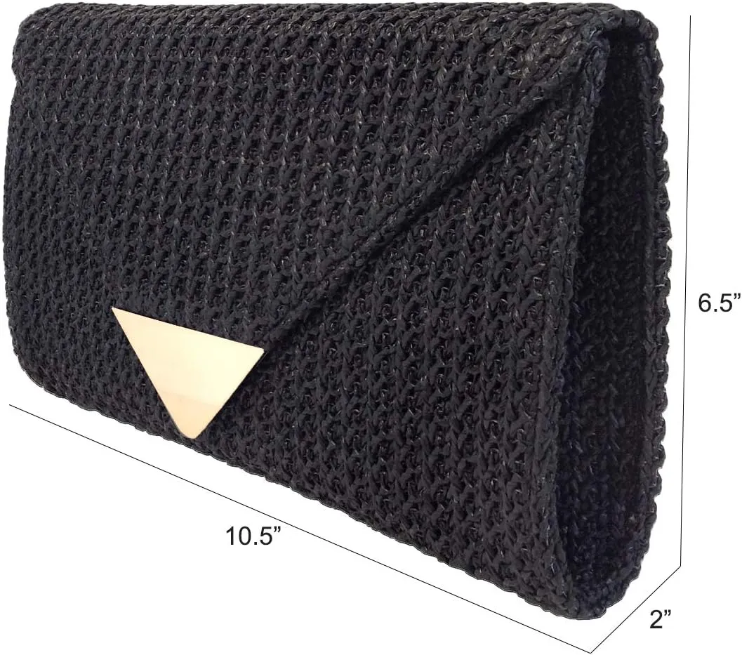 JNB Natural Straw Clutch