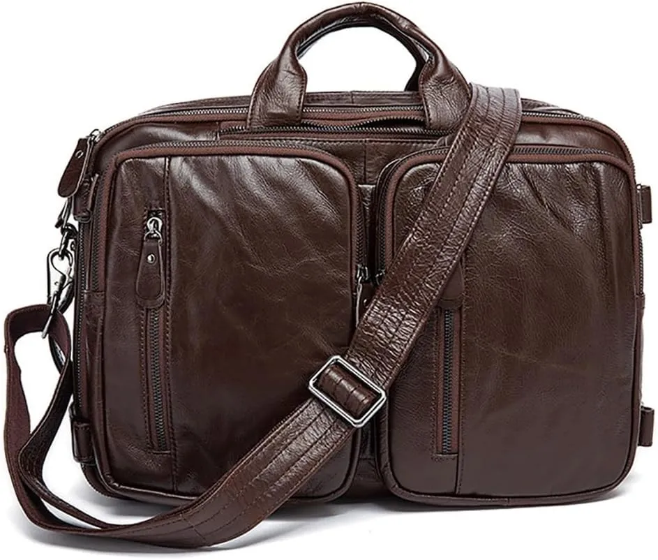JSEIAJB Retro Multi-functional Men's Shoulder Bag Document Bag Crossbody Bag