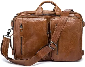JSEIAJB Retro Multi-functional Men's Shoulder Bag Document Bag Crossbody Bag