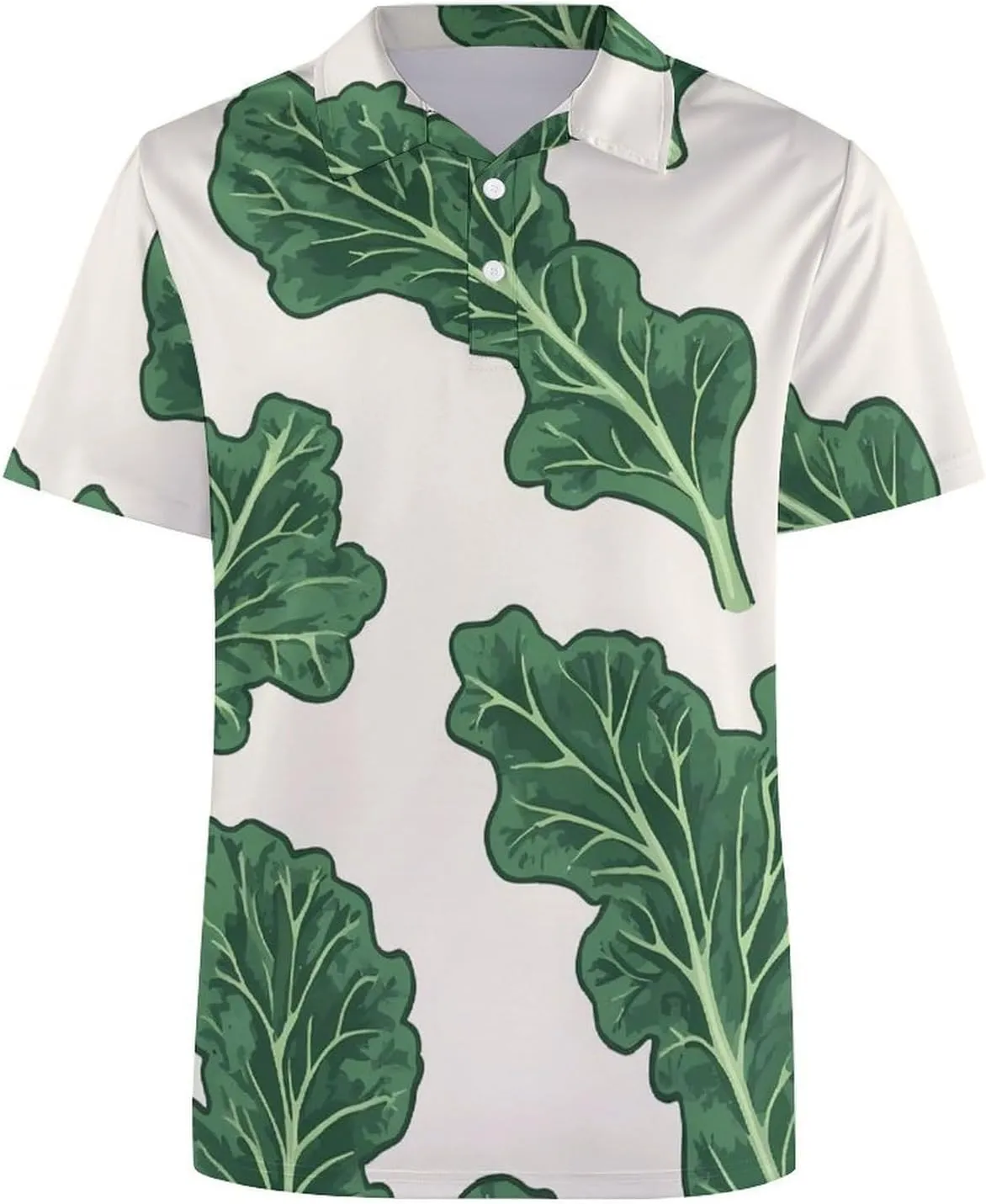 Kale Leaves Mens Polo Shirts Quick Dry Short Sleeve T-shirts Slim Tennis Collared Tees Tops