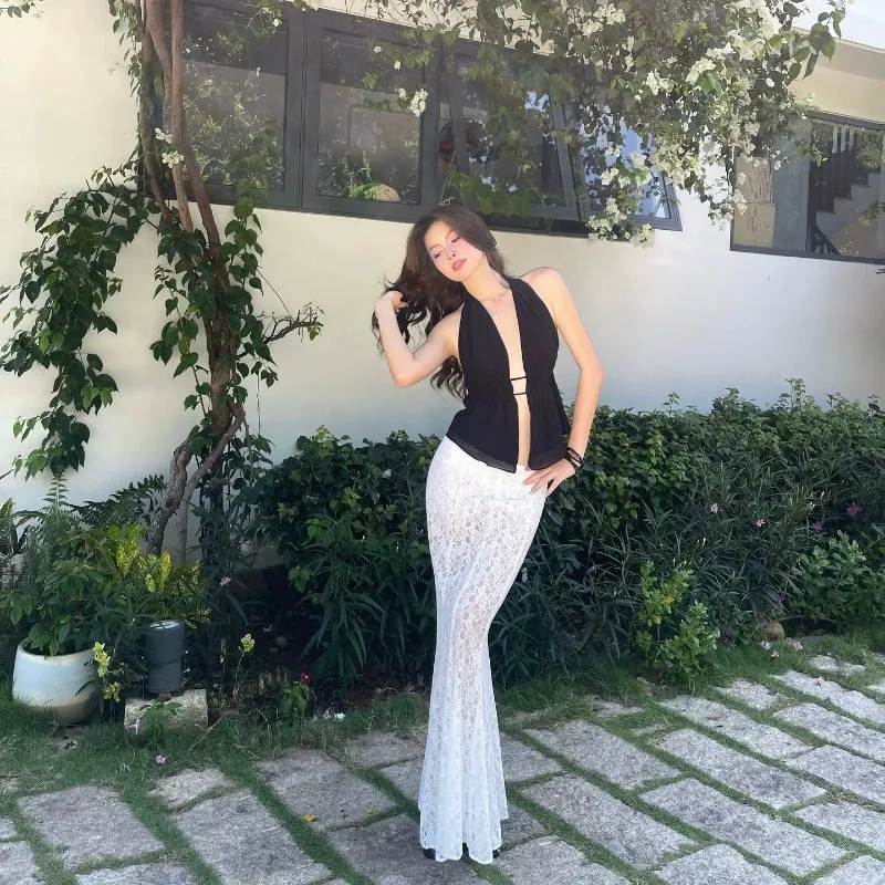 Kylee Halter Neck Backless Top