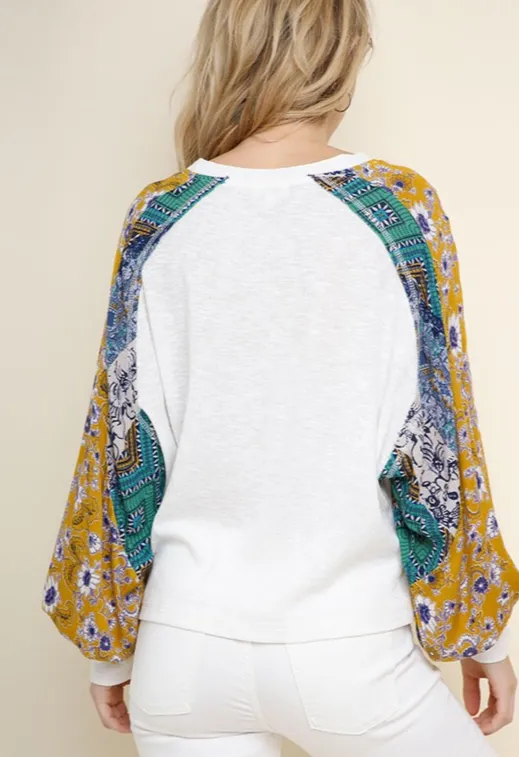 Let's Be Friends Multi Floral Mix Top