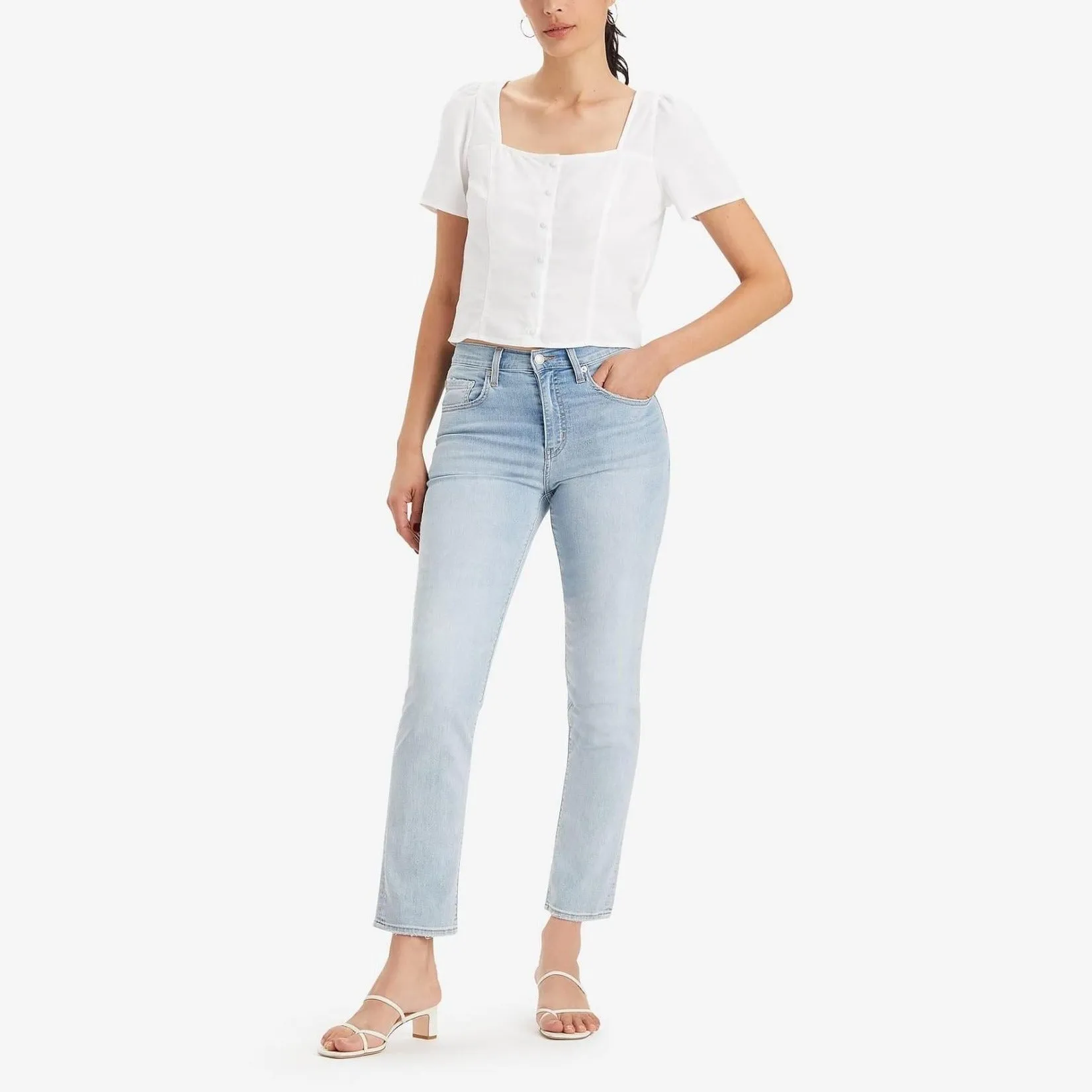 Levi's 724™ High Rise Straight Lightweight Jeans Cool Bright In Blue