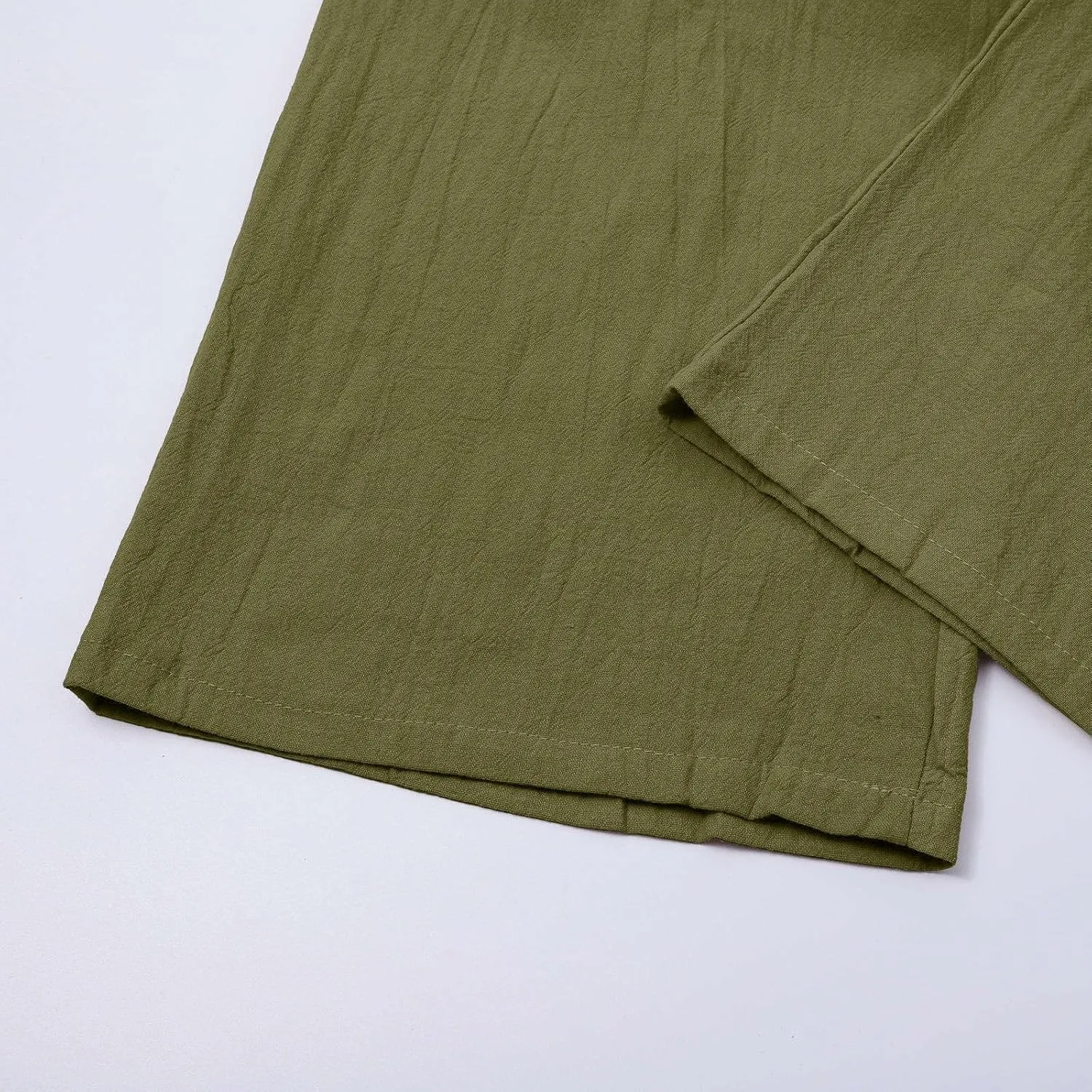 Linen Cargo Pants for Mens Casual Solid Color Drawstring Pants Lightweight Breathable Plain Outdoor Sweatpants with Pockets