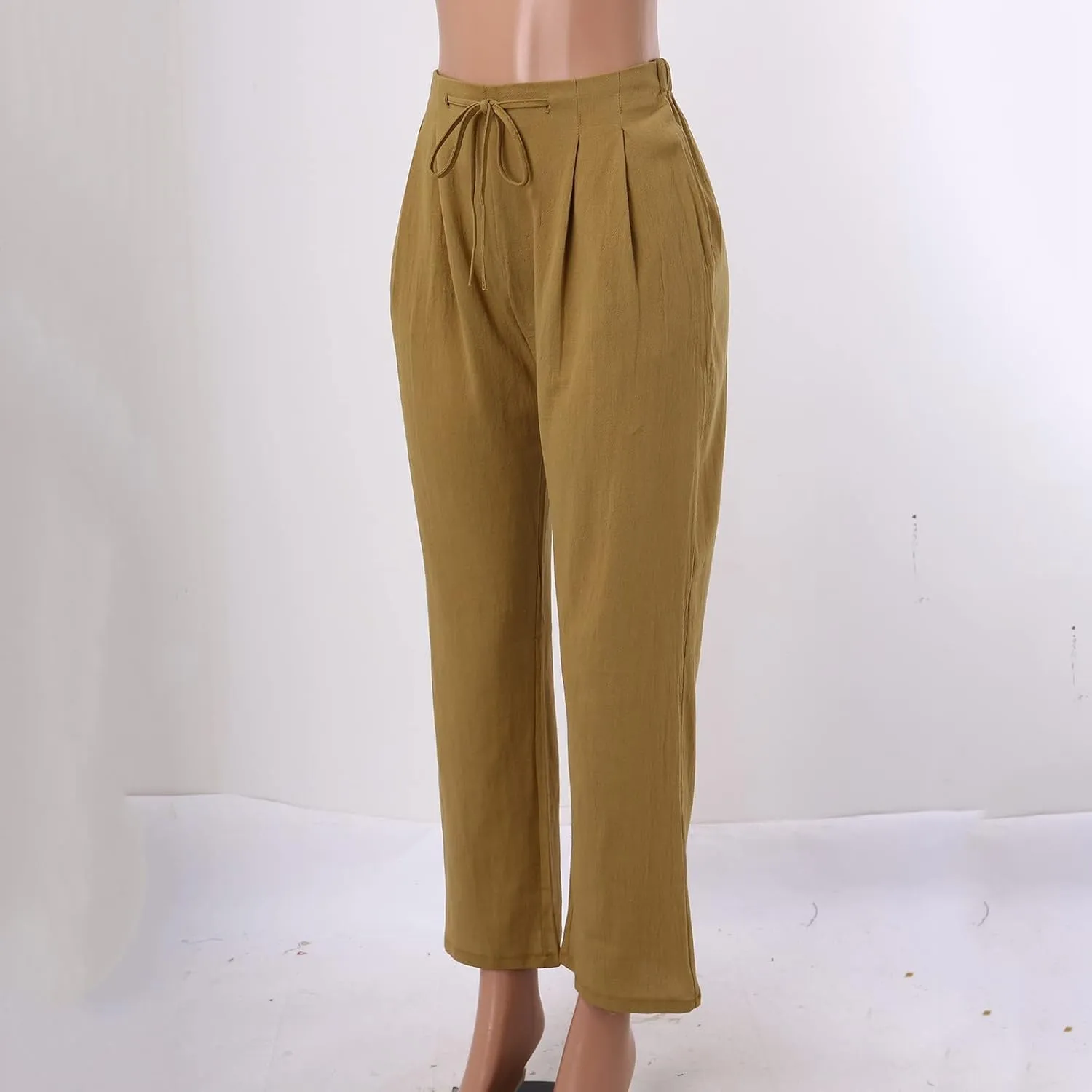 Linen Pants for Women Cotton Linen Straight Leg Lightweight Pants Summer Pants Plus Size Women Loose Fit Trousers