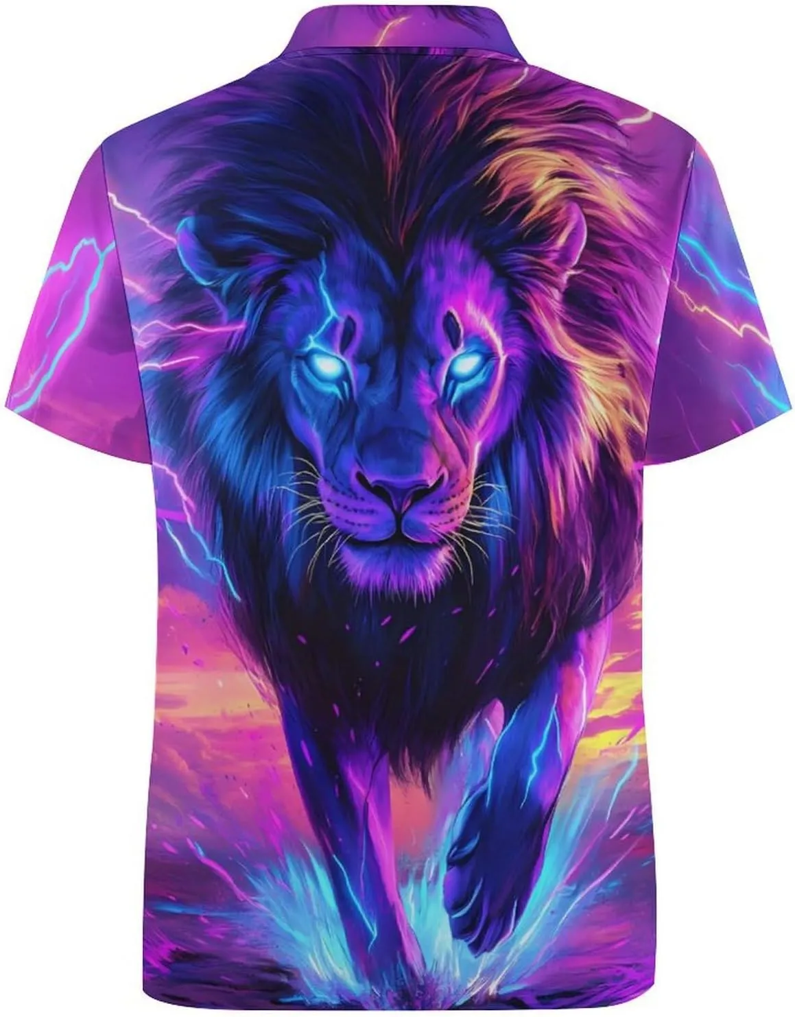 Lion Thunder Colorful Slim Fit Men's Short Sleeve Polo Shirts Quick-Dry Breathable Golf T-Shirt Tops