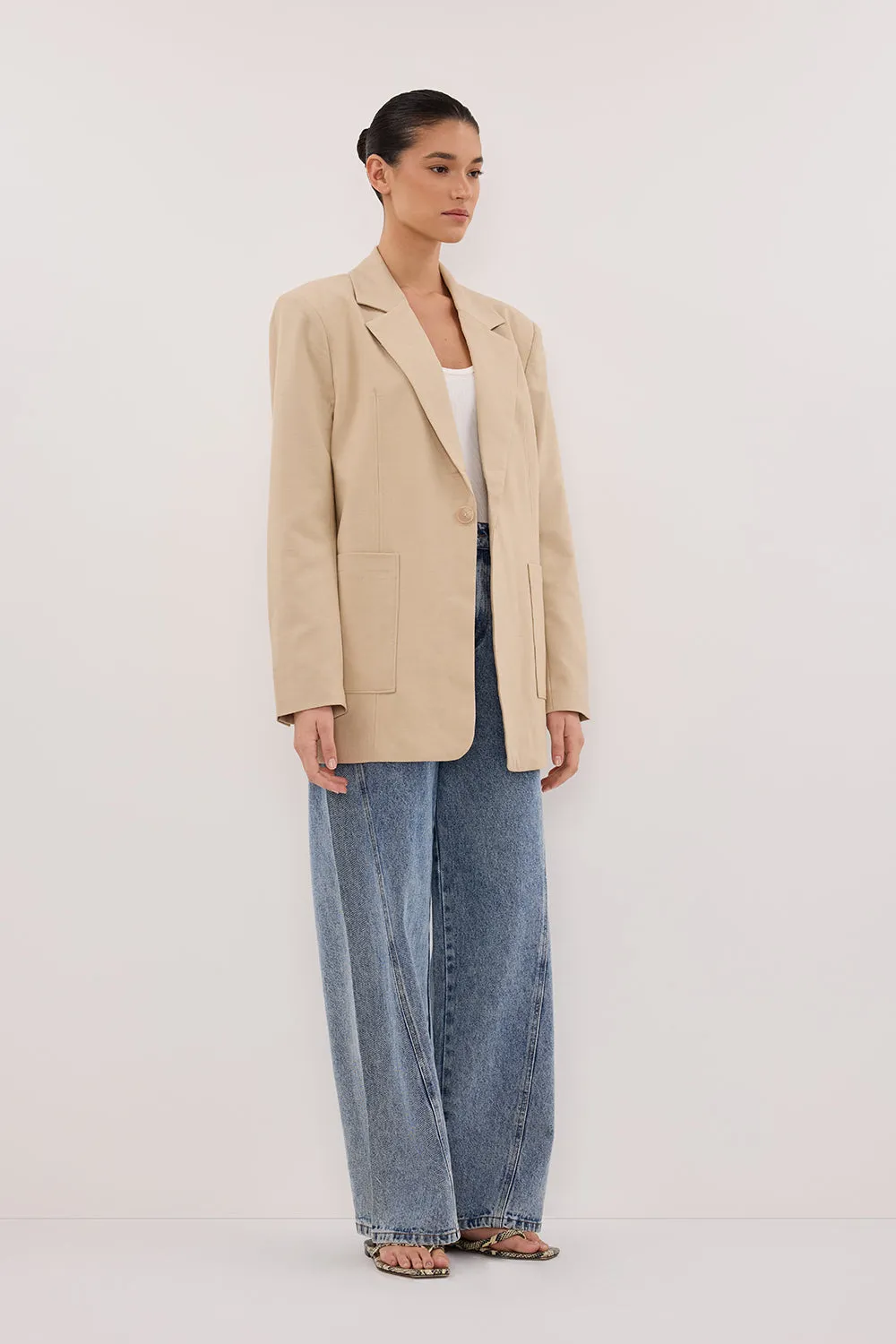 LOUIE NATURAL PATCH POCKET BLAZER