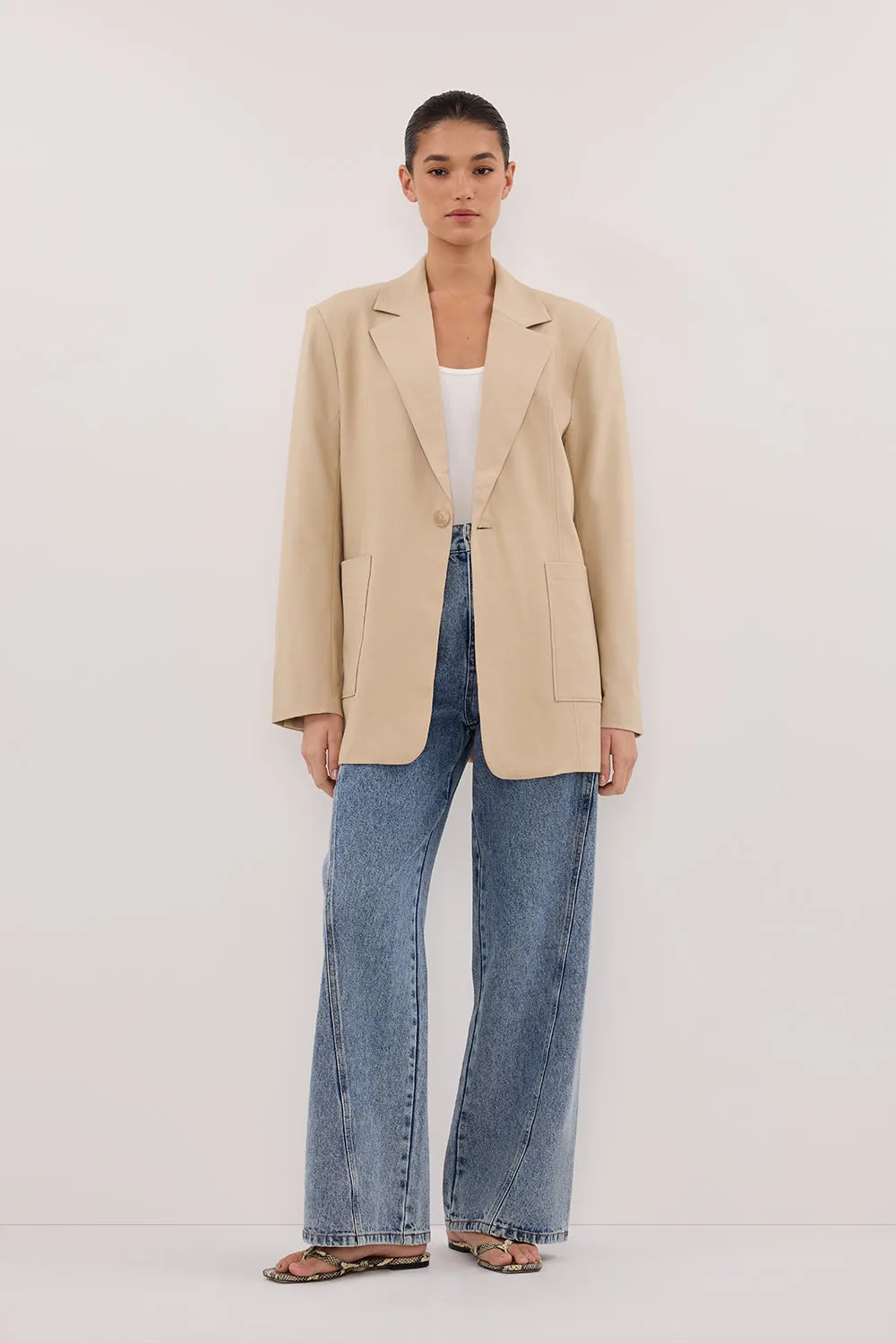 LOUIE NATURAL PATCH POCKET BLAZER