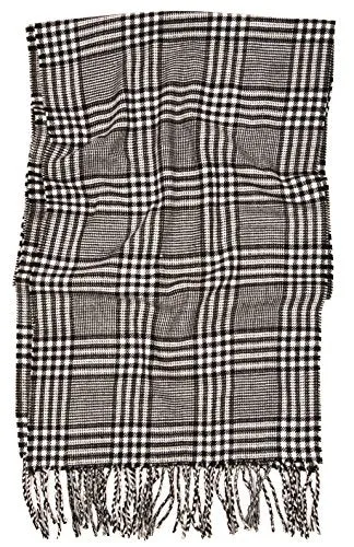 Love Lakeside-Men's Cashmere Feel Winter Plaid Scarf (One, 22B-20 Black and White)