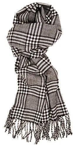 Love Lakeside-Men's Cashmere Feel Winter Plaid Scarf (One, 22B-20 Black and White)