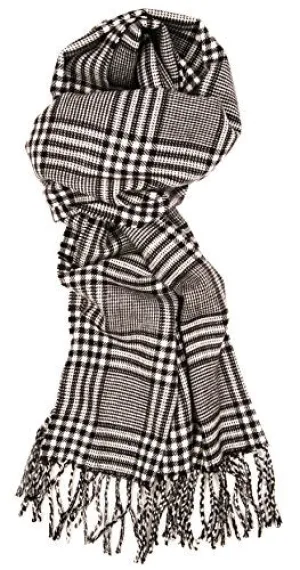 Love Lakeside-Men's Cashmere Feel Winter Plaid Scarf (One, 22B-20 Black and White)