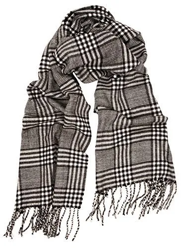Love Lakeside-Men's Cashmere Feel Winter Plaid Scarf (One, 22B-20 Black and White)