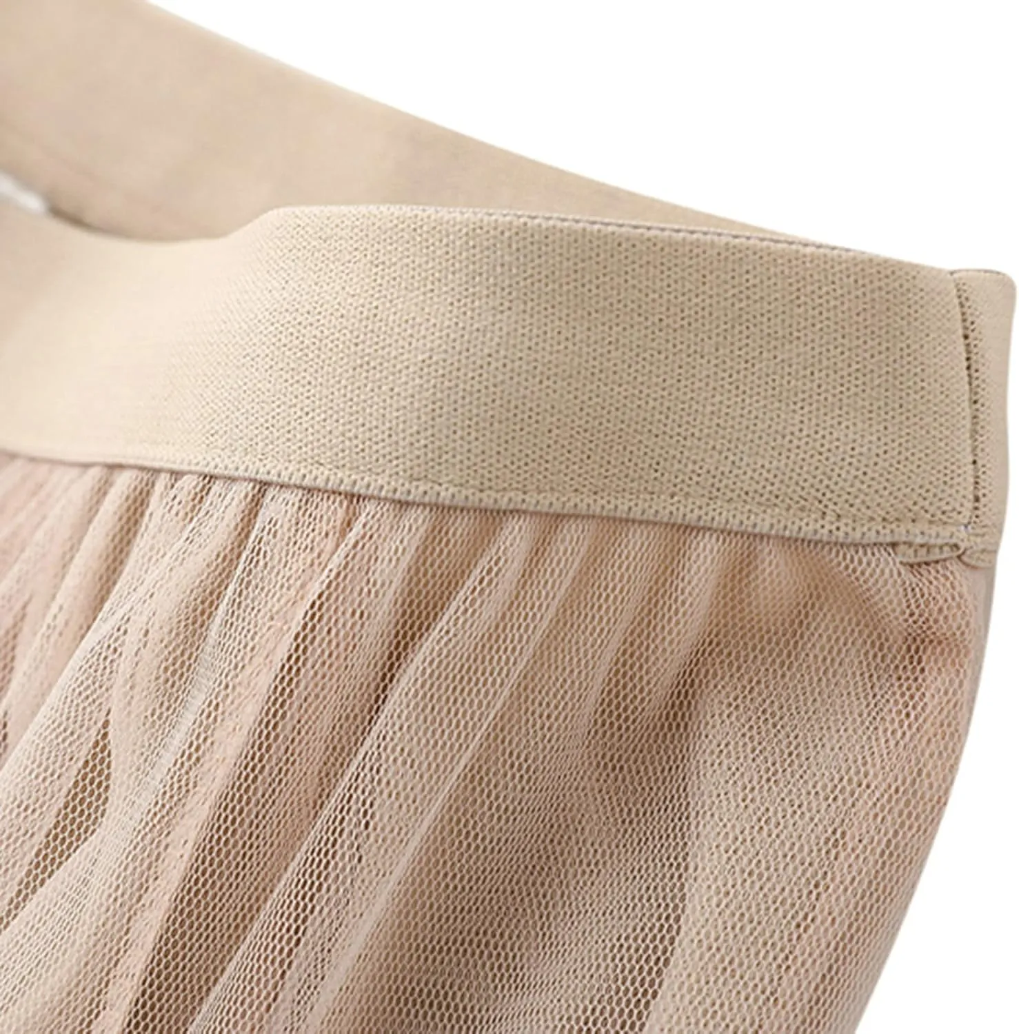 Lu's Chic Women's Tulle Skirt High Low Asymmetrical Elastic Waist A-line Tea-Length Waisted