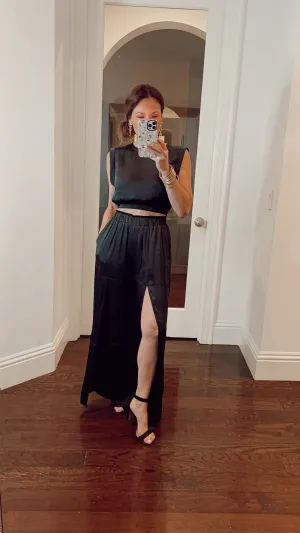 Luxe Satin High Waisted Trousers