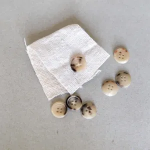 Matte Sand Horn Buttons - 14mm