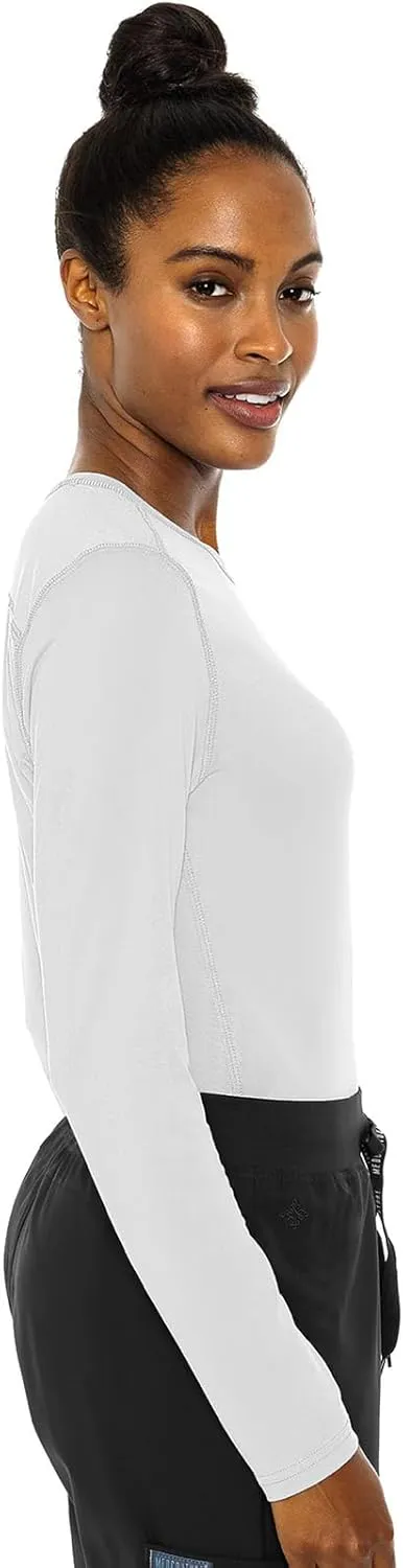 Med Couture Women's Underscrub Top Long Sleeve Performance Knit Tee, 360 Stretch, Lightweight & Ultra Soft Fabric - MC8499