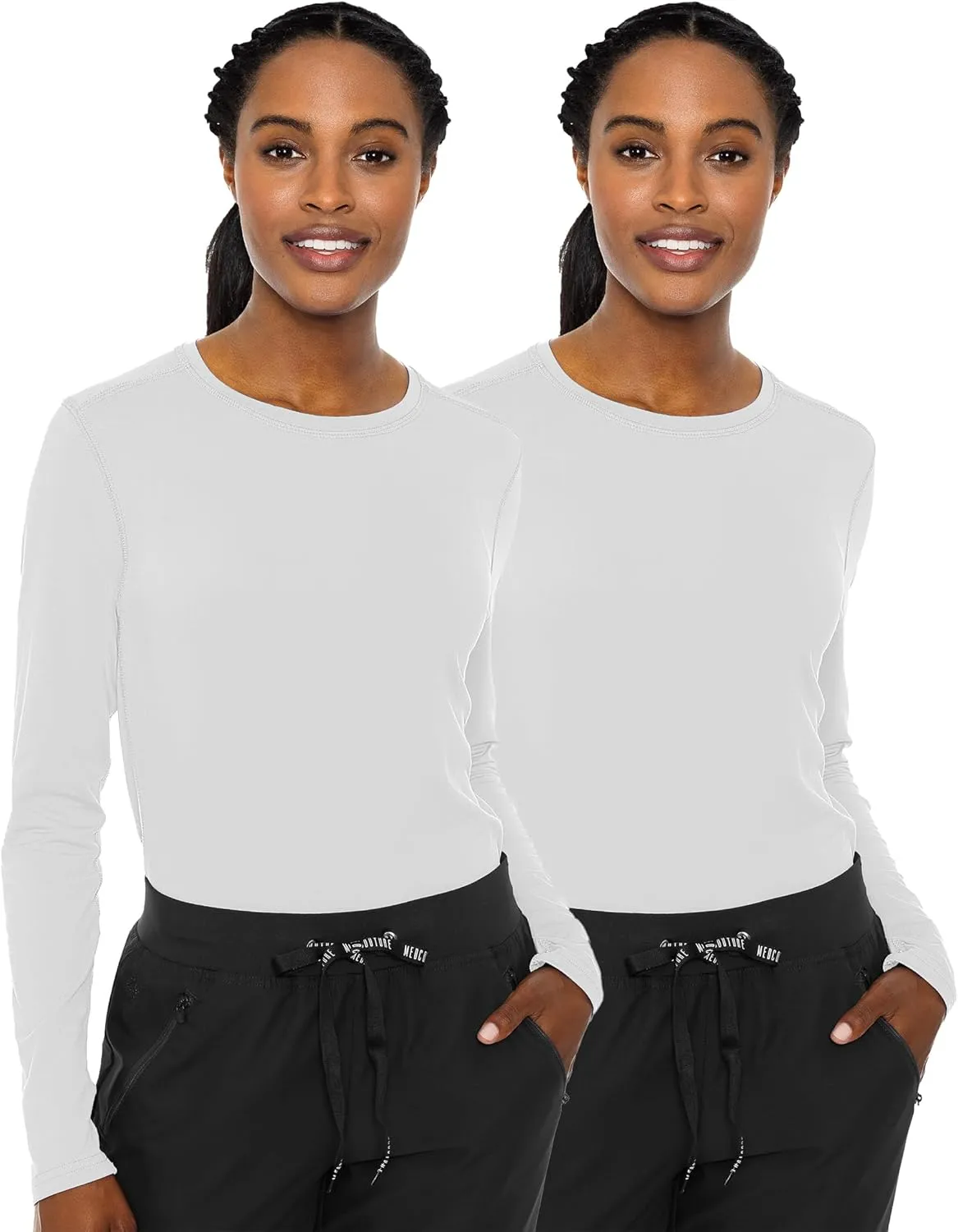 Med Couture Women's Underscrub Top Long Sleeve Performance Knit Tee, 360 Stretch, Lightweight & Ultra Soft Fabric - MC8499