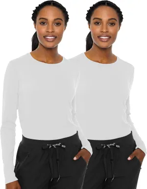 Med Couture Women's Underscrub Top Long Sleeve Performance Knit Tee, 360 Stretch, Lightweight & Ultra Soft Fabric - MC8499