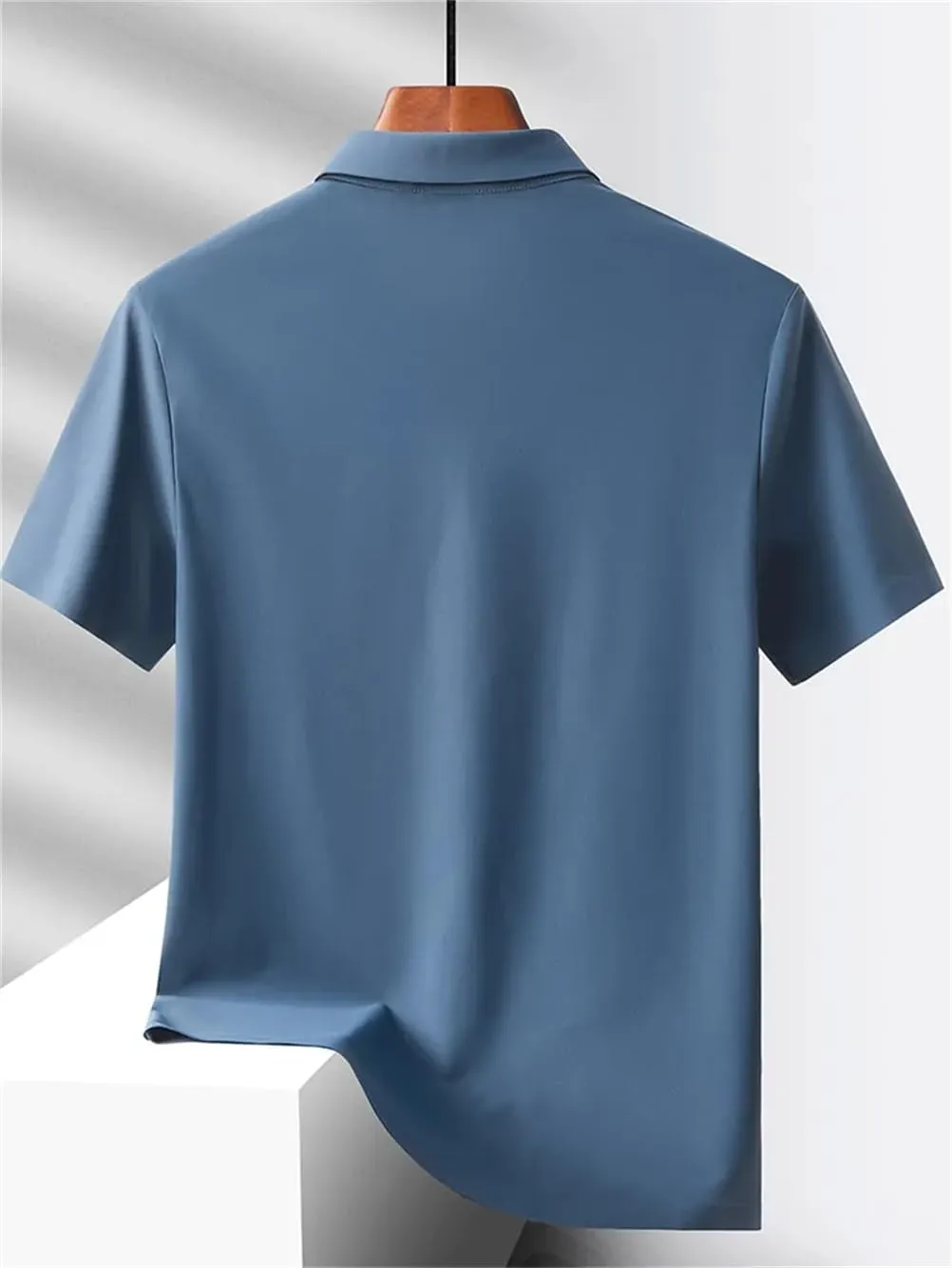 Men Quick Dry Short Sleeve T-Shirts Breathable Cool Ice Silk Polo Shirt Quick Dry Fit Sports Tee