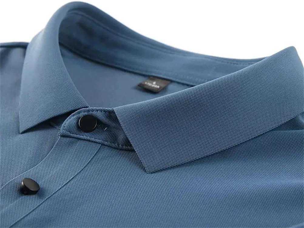 Men Quick Dry Short Sleeve T-Shirts Breathable Cool Ice Silk Polo Shirt Quick Dry Fit Sports Tee