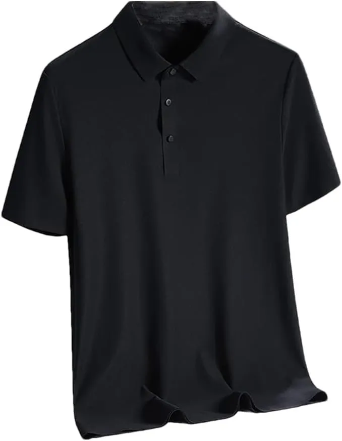 Men Quick Dry Short Sleeve T-Shirts Breathable Cool Ice Silk Polo Shirt Quick Dry Fit Sports Tee