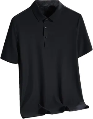 Men Quick Dry Short Sleeve T-Shirts Breathable Cool Ice Silk Polo Shirt Quick Dry Fit Sports Tee
