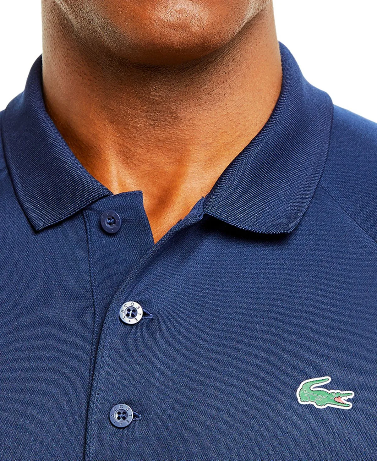 Men's breathable anti-run polo shirt sport interlock Lacoste, navy