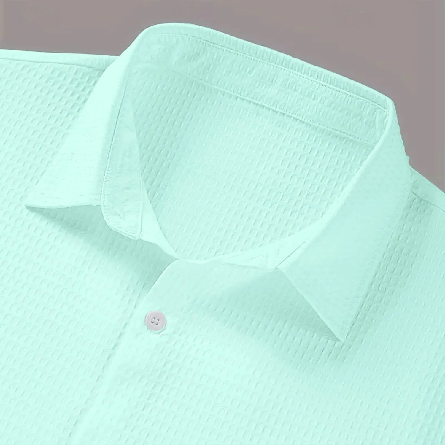 Men's Button Down Short Sleeve Shirt Big and Tall Casual Cotton Dress Summer Beach Dress Linen Henley Shirts Wedding