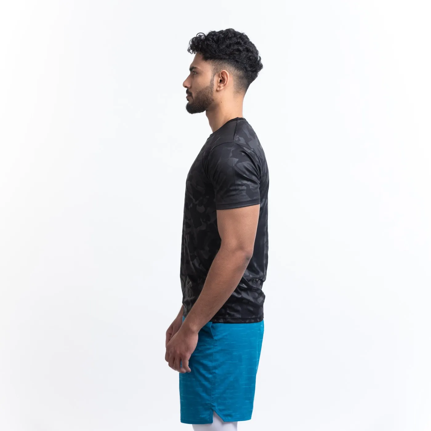Men's Camou Polyester Tee - Blue/Black (Pack of Two)