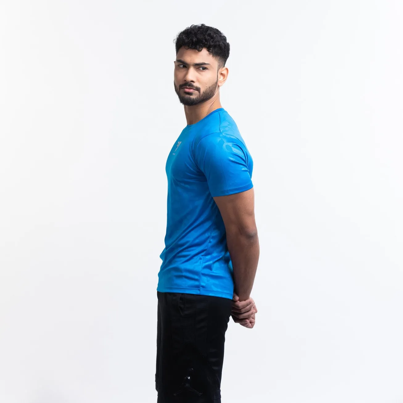 Men's Camou Polyester Tee - Blue/Black (Pack of Two)