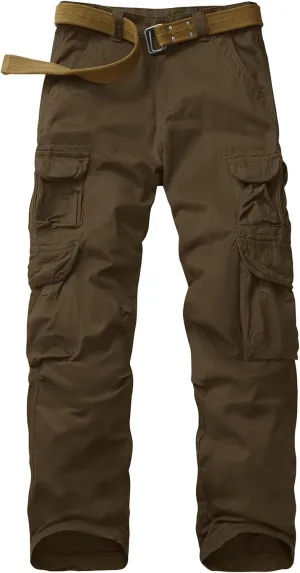 Men's Cargo Pants Cotton Ripstop Hiking Work Pants Comfort Casual Outdoor Pants with Multi Pockets