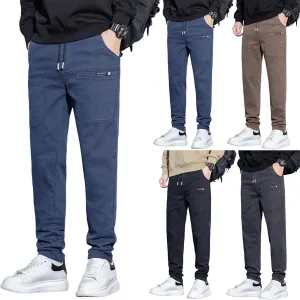 Mens Cargo Pants Slim Fit Multipants - High Stretch Multi-Pocket Durable Cargo Pants Drawstring Chinos Golf Pant