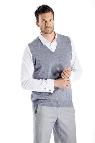 Men's Cashmere Vest (Burgundy, Medium)