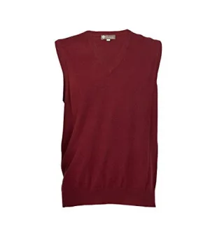 Men's Cashmere Vest (Burgundy, Medium)