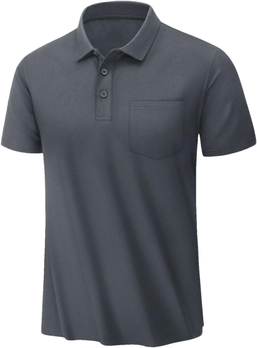 MenS Summer Quick Dry Polos Shirts Breathable Golf Polos Chest Pocket Short Sleeve Work T-Shirts