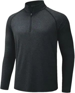 Men's Sun Protection Quick Dry Shirts Long Sleeve Half Zip Pullover Shirts Lightweight Breathable Tee Tops