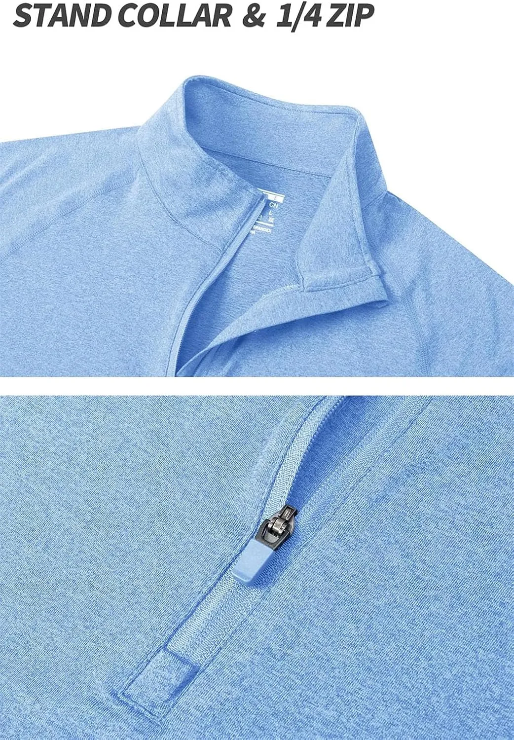 Men's Sun Protection Quick Dry Shirts Long Sleeve Half Zip Pullover Shirts Lightweight Breathable Tee Tops